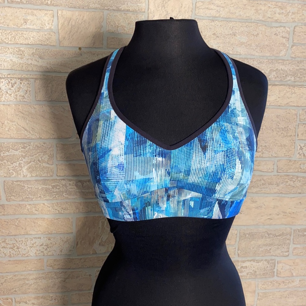Lululemon Athletica Sports Bra Sheer Back Blue